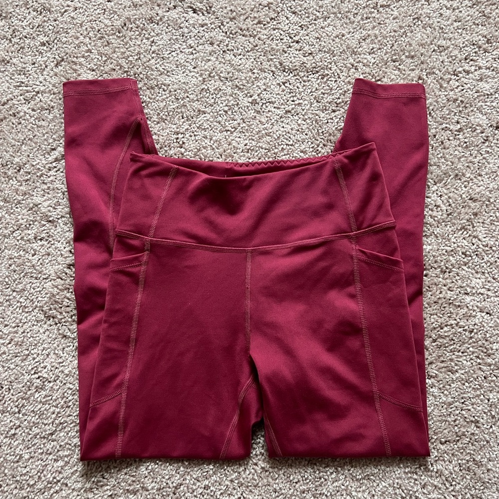 Victoria’s Secret Burgundy High-Waisted Leggings